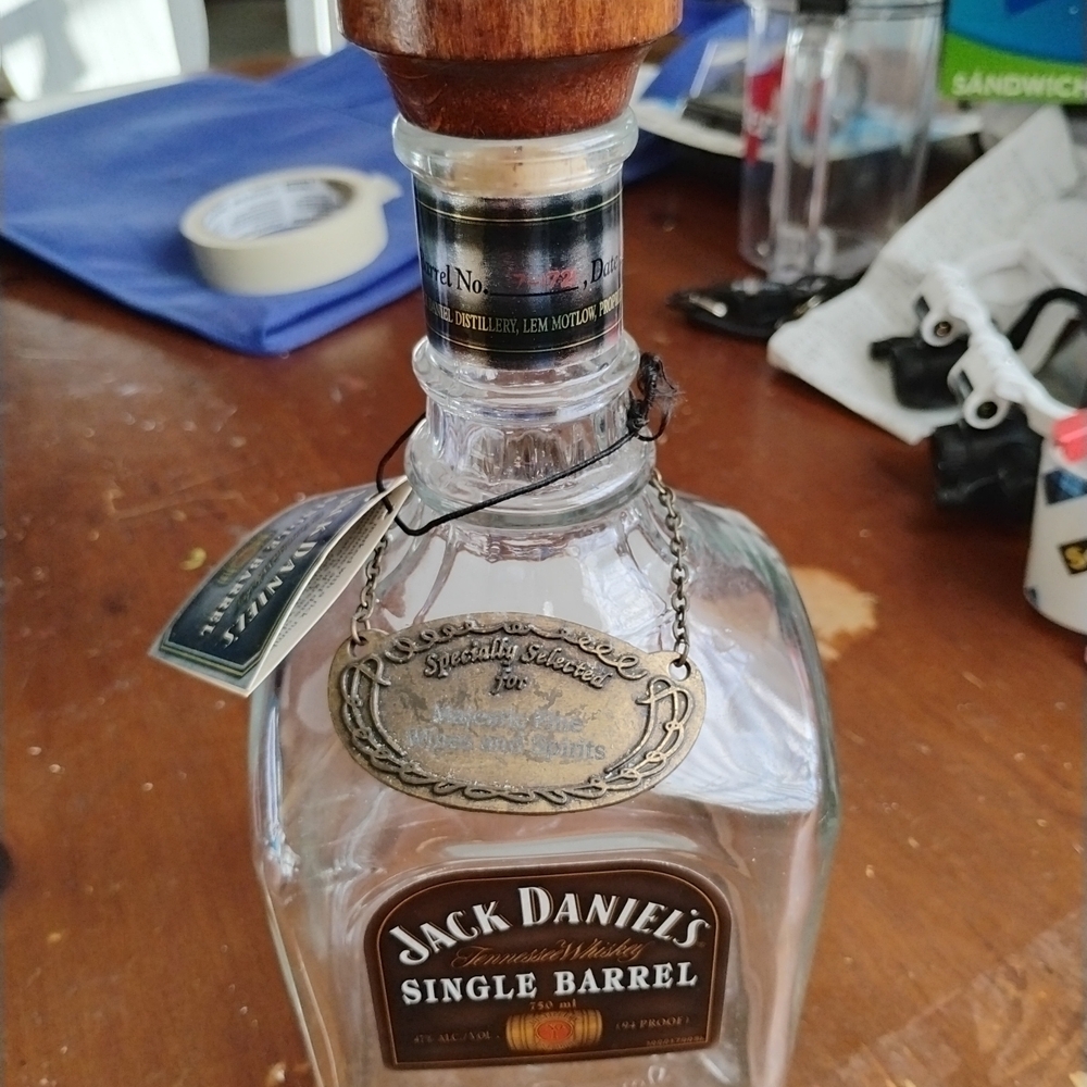 Jack Daniel's Single Barrel Glass Decanter with Brown Tag